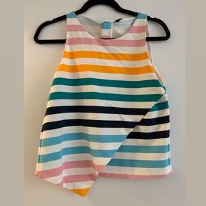 Zara Asymmetrical Striped Top